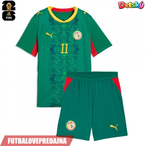 Lacne Dětský Futbalové dres Senegal Nicolas Jackson #11 MS 2026 Krátky Rukáv - Preč (+ trenírky)